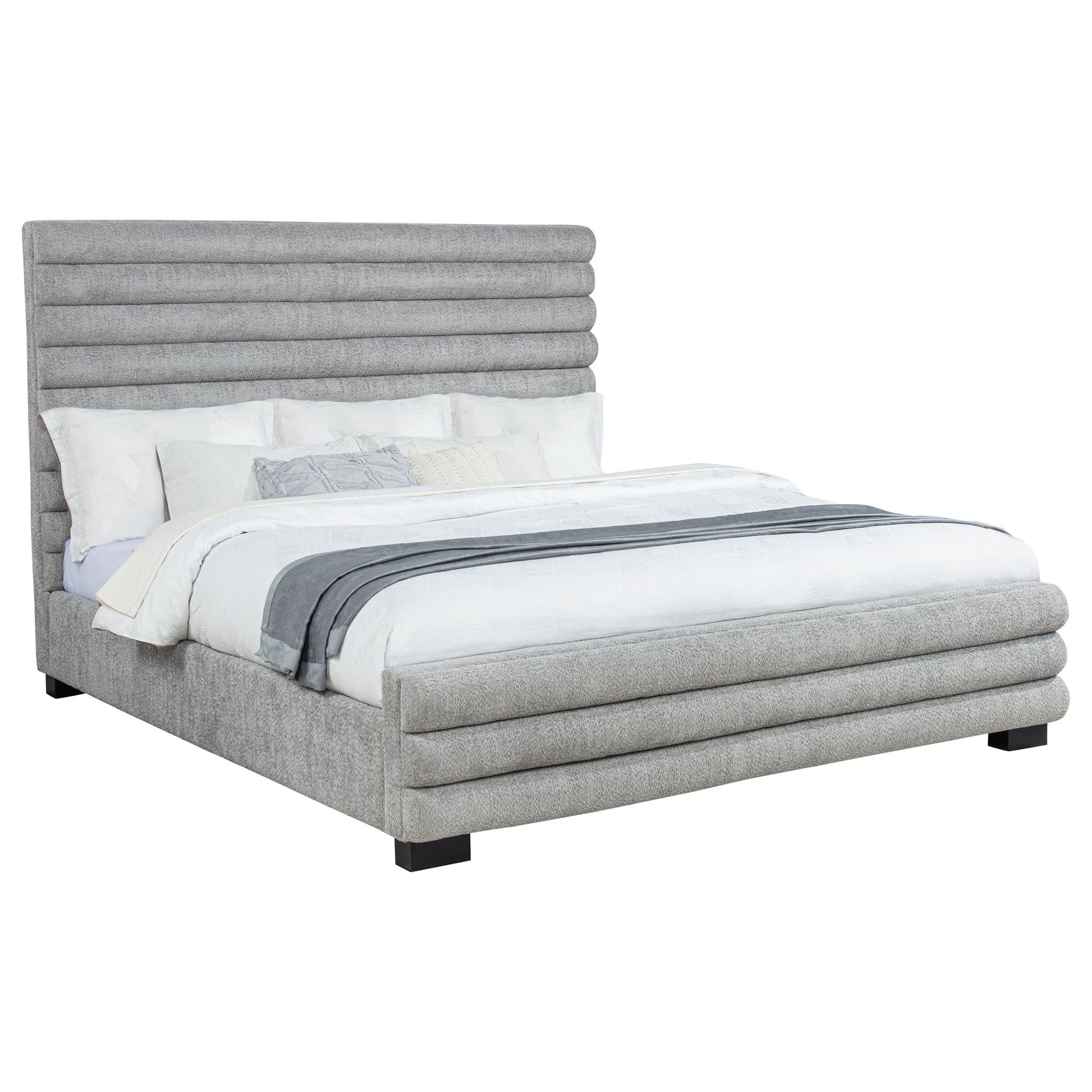 Fandango - Eastern Bed With Rolled Tufting - Gray - The Sleep Loft - Online Mattress Showroom NYC