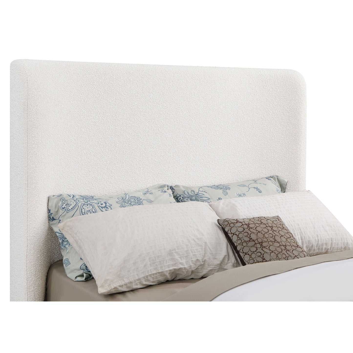 Vindra - Queen Sleigh Bed - Cream - The Sleep Loft - Online Mattress Showroom NYC