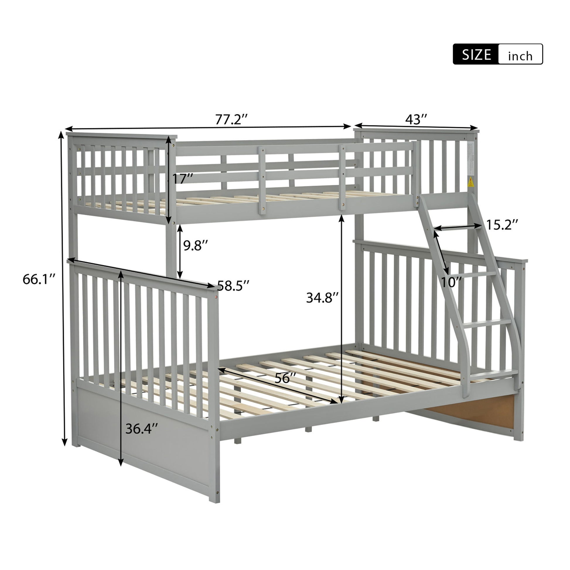 Bunk Bed With Ladder, And Safety Guard Rails - The Sleep Loft - Online Mattress Showroom NYC