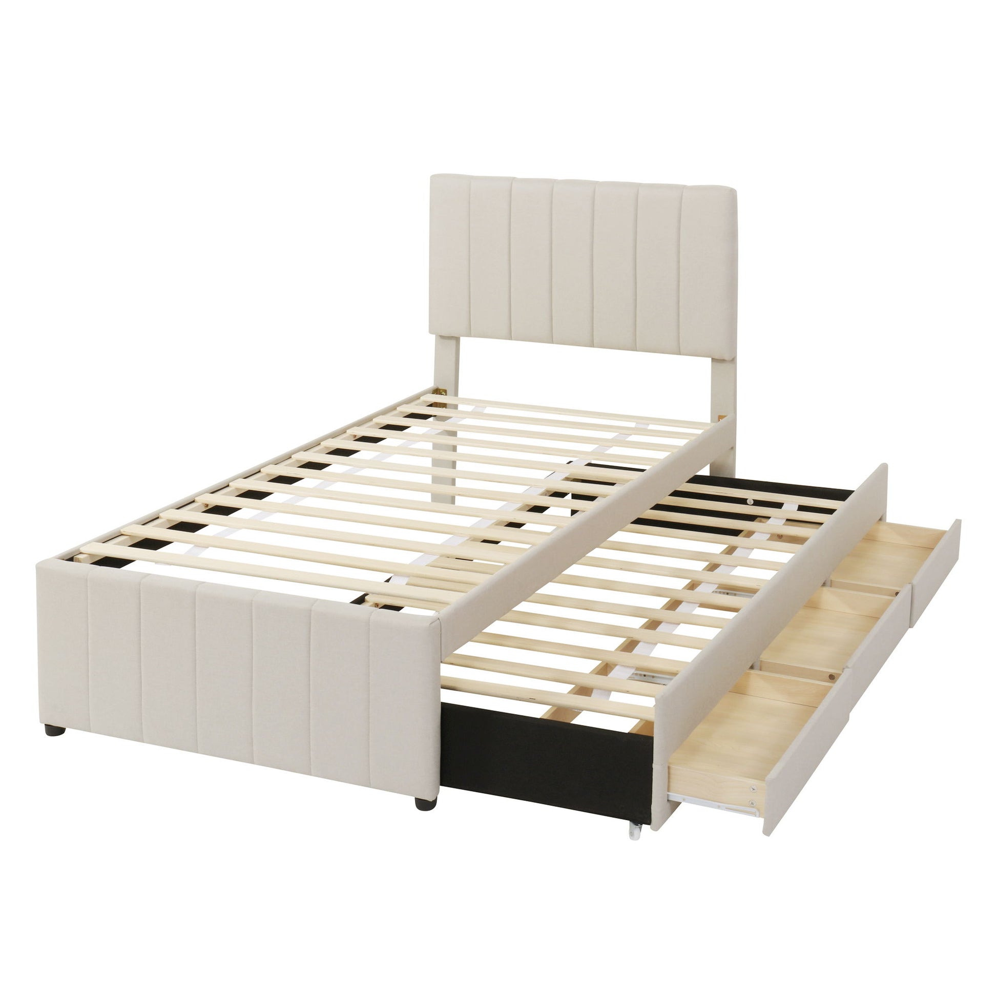 Upholstered Design Platform Bed With Trundle - The Sleep Loft - Online Mattress Showroom NYC