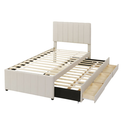 Upholstered Design Platform Bed With Trundle - The Sleep Loft - Online Mattress Showroom NYC
