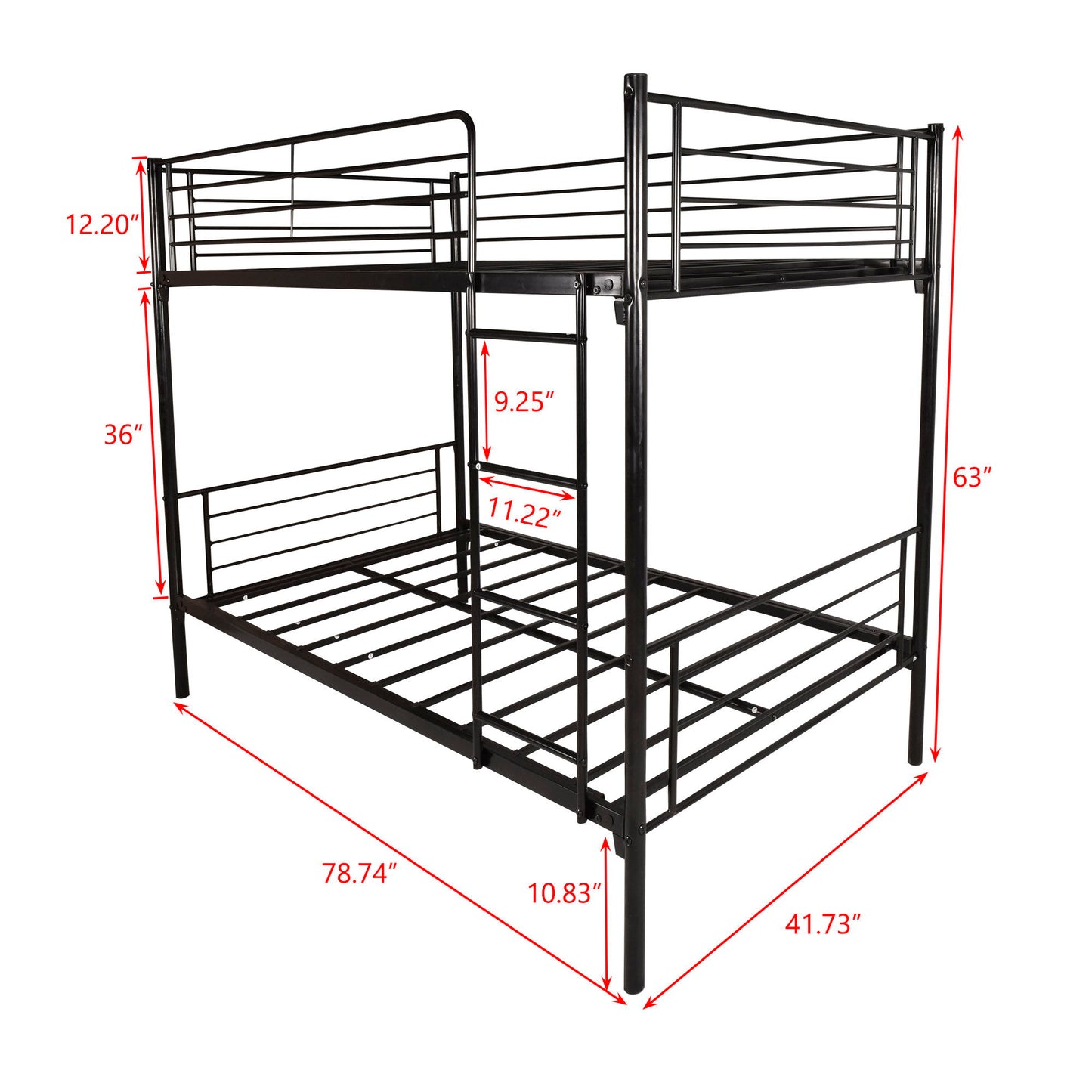 Space Saving Bunk Bed With Metal Frame And Ladder - The Sleep Loft - Online Mattress Showroom NYC