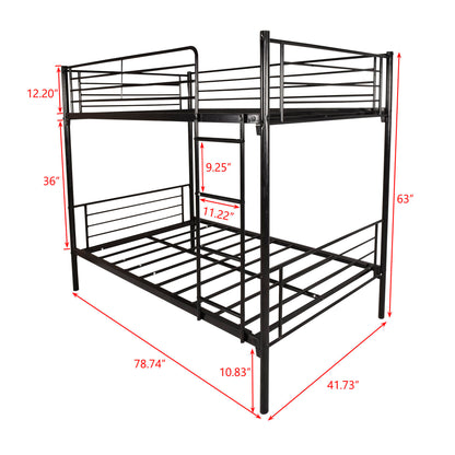 Space Saving Bunk Bed With Metal Frame And Ladder - The Sleep Loft - Online Mattress Showroom NYC