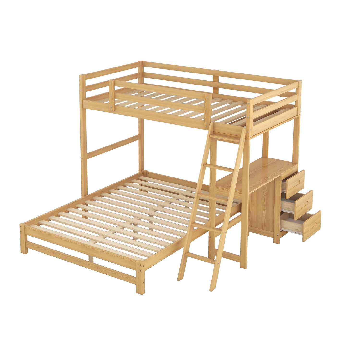 Bunk Bed With Built In Desk And 3 Drawers - The Sleep Loft - Online Mattress Showroom NYC