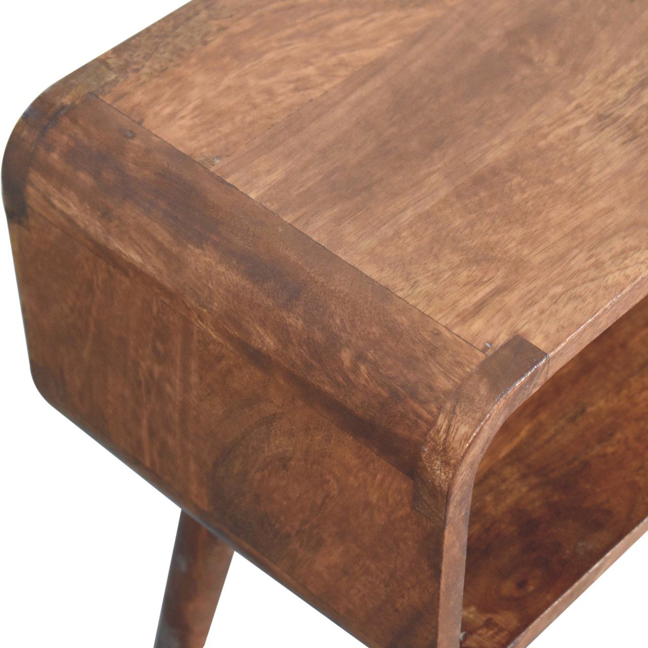 Minimalist Open Curved Nightstand - The Sleep Loft - Online Mattress Showroom NYC
