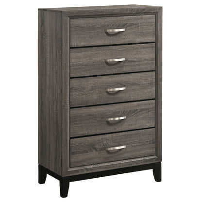 Watson Five-piece Full Bedroom Set Grey Oak