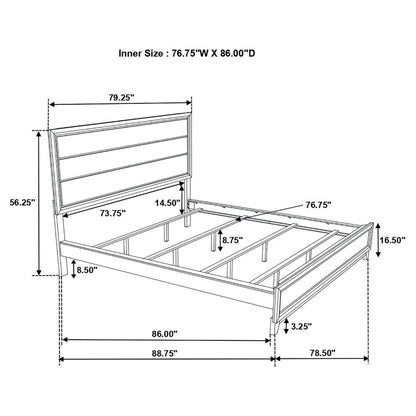 Watson Wood California King Panel Bed Grey Oak