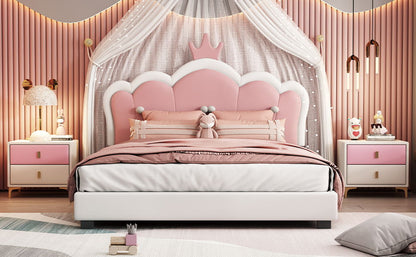 Upholstered Princess Platform Bed With Crown Headboard - The Sleep Loft - Online Mattress Showroom NYC