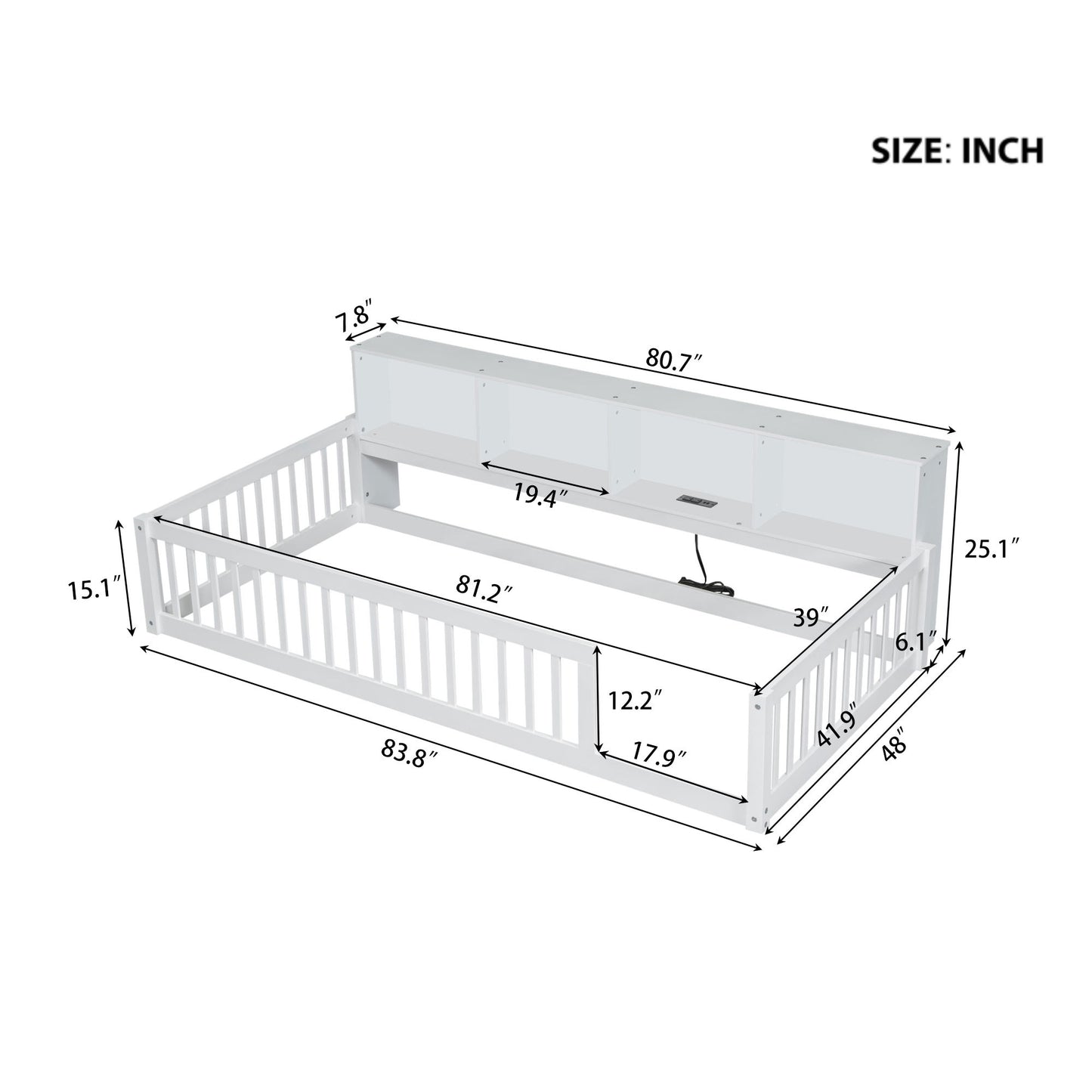 Floor Bed With Storage Cabinets And USB Ports - The Sleep Loft - Online Mattress Showroom NYC