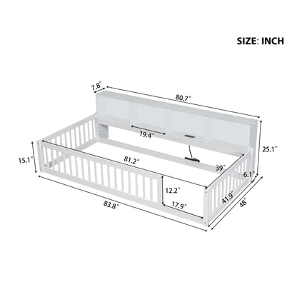 Floor Bed With Storage Cabinets And USB Ports - The Sleep Loft - Online Mattress Showroom NYC