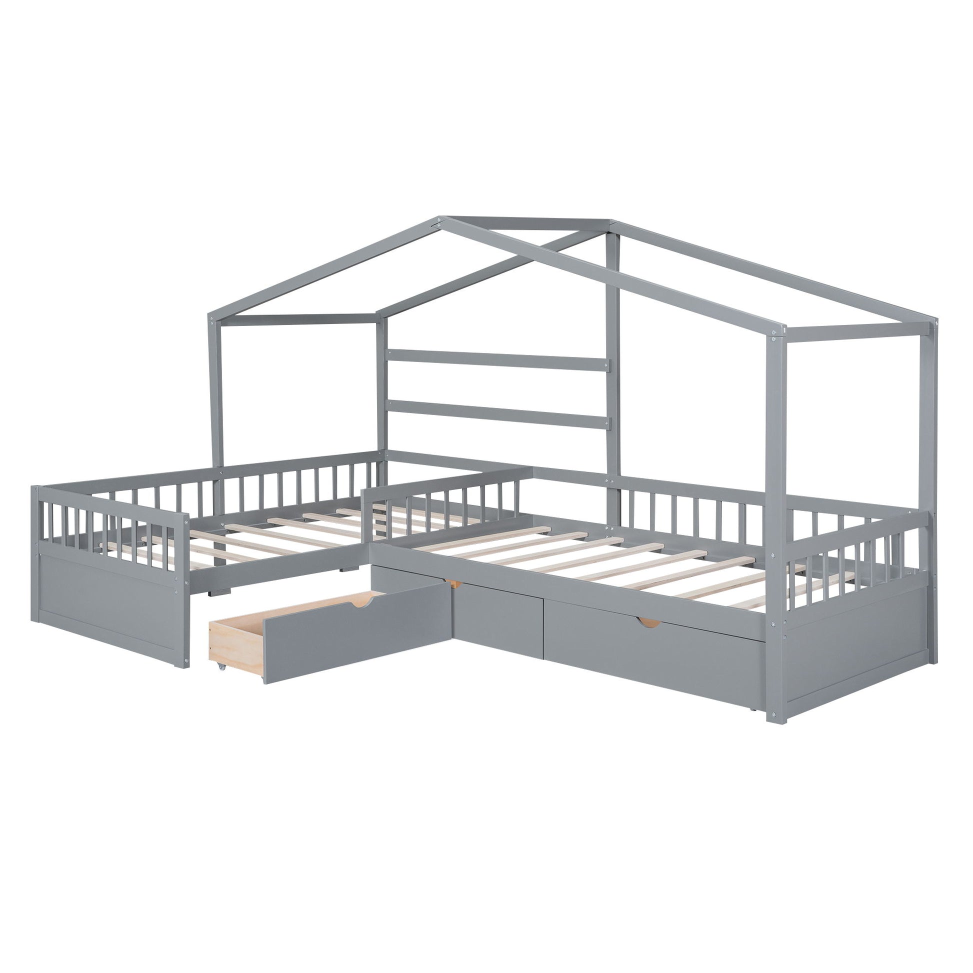 L Shape Platform Bed With 3 Storage Drawers - The Sleep Loft - Online Mattress Showroom NYC