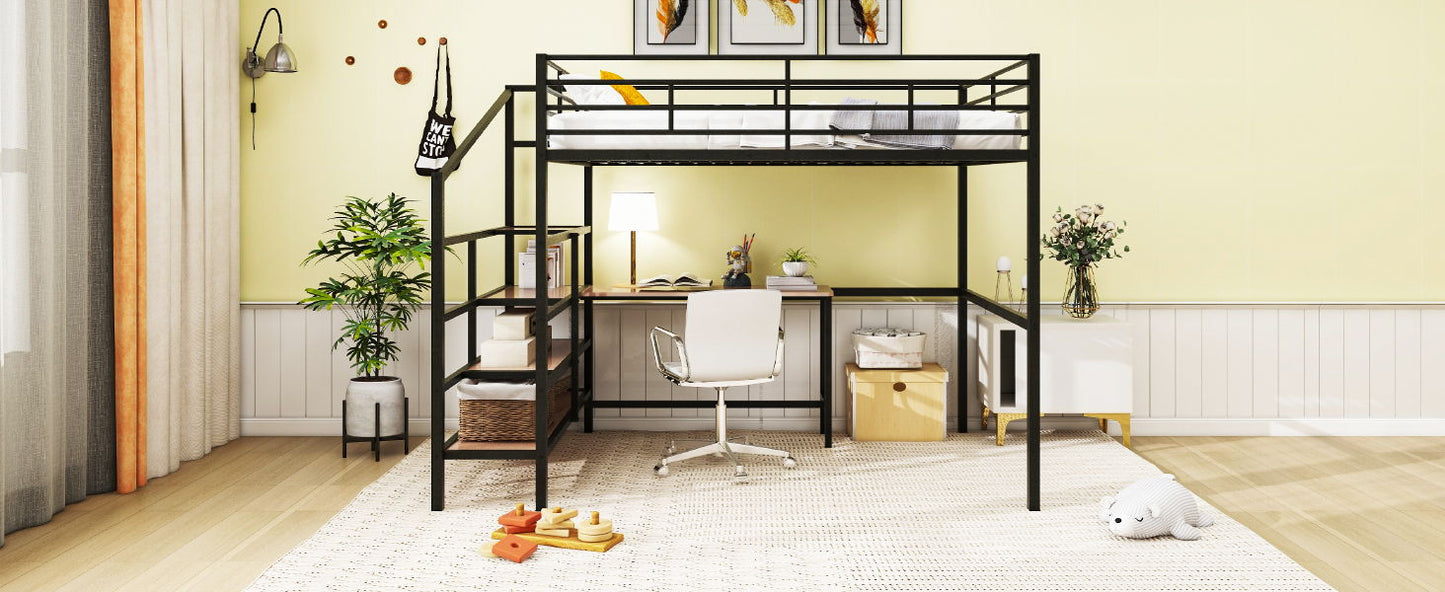 Loft Bed With Desk And Lateral Storage Ladder - The Sleep Loft - Online Mattress Showroom NYC