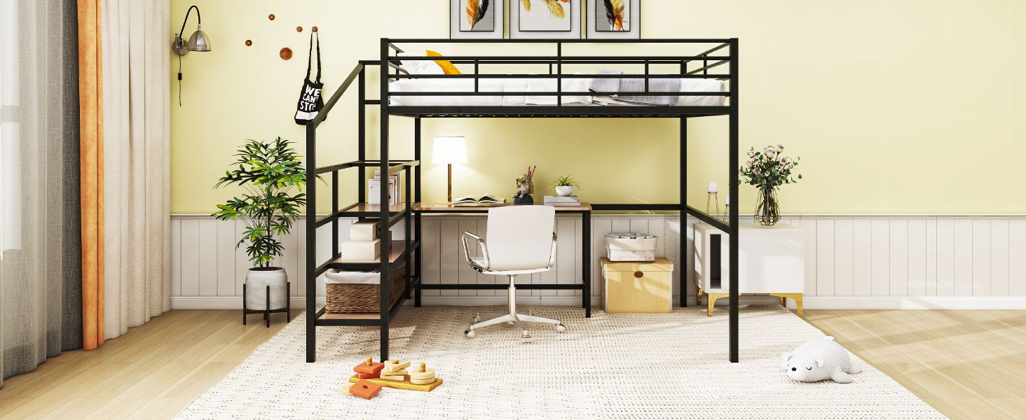 Loft Bed With Desk And Lateral Storage Ladder - The Sleep Loft - Online Mattress Showroom NYC