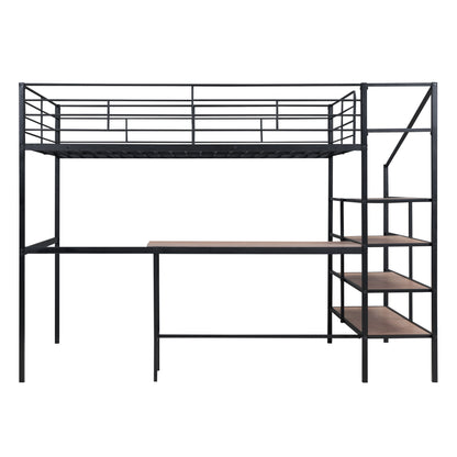 Loft Bed With Desk And Lateral Storage Ladder - The Sleep Loft - Online Mattress Showroom NYC