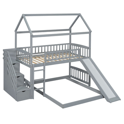 House Bunk Bed With Slide - The Sleep Loft - Online Mattress Showroom NYC