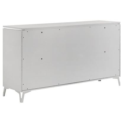 Cassia 4-piece Eastern King LED Bedroom Set White High Gloss