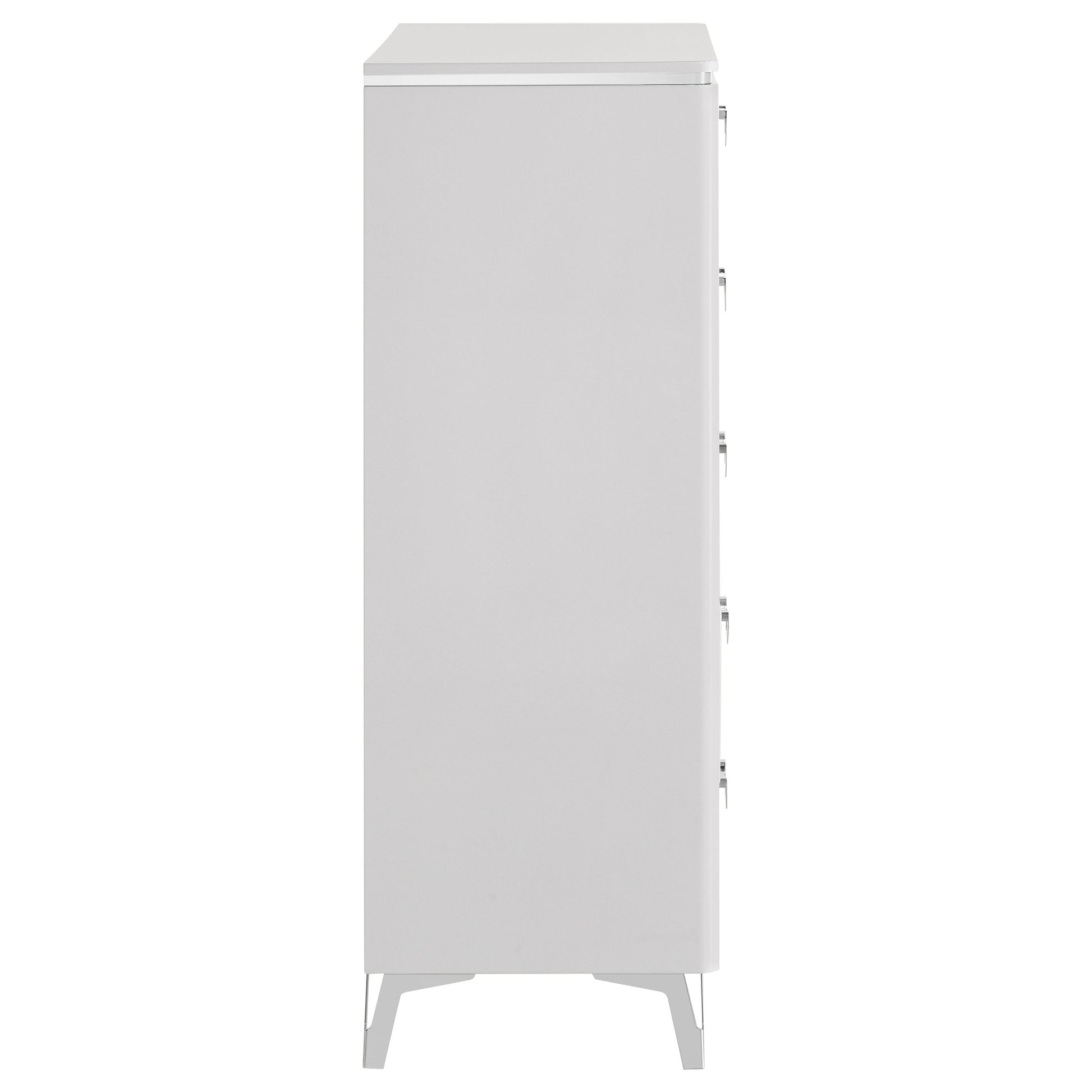 Cassia 5-drawer Bedroom Chest of Drawers White High Gloss