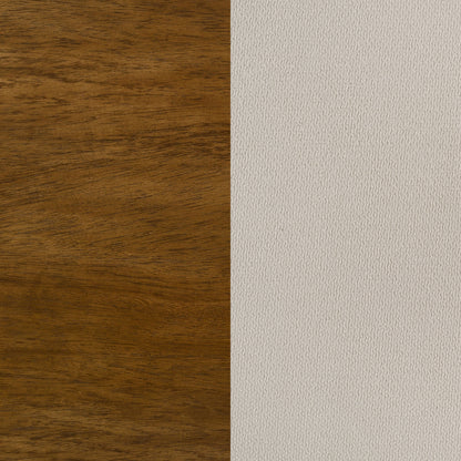 Adderley Queen Wood Panel Bed Cream and Warm Brown