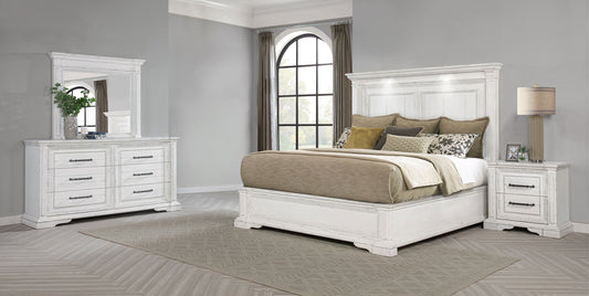 McKinney 4-piece California King Bedroom Set Vintage White - The Sleep Loft - Online Mattress Showroom NYC