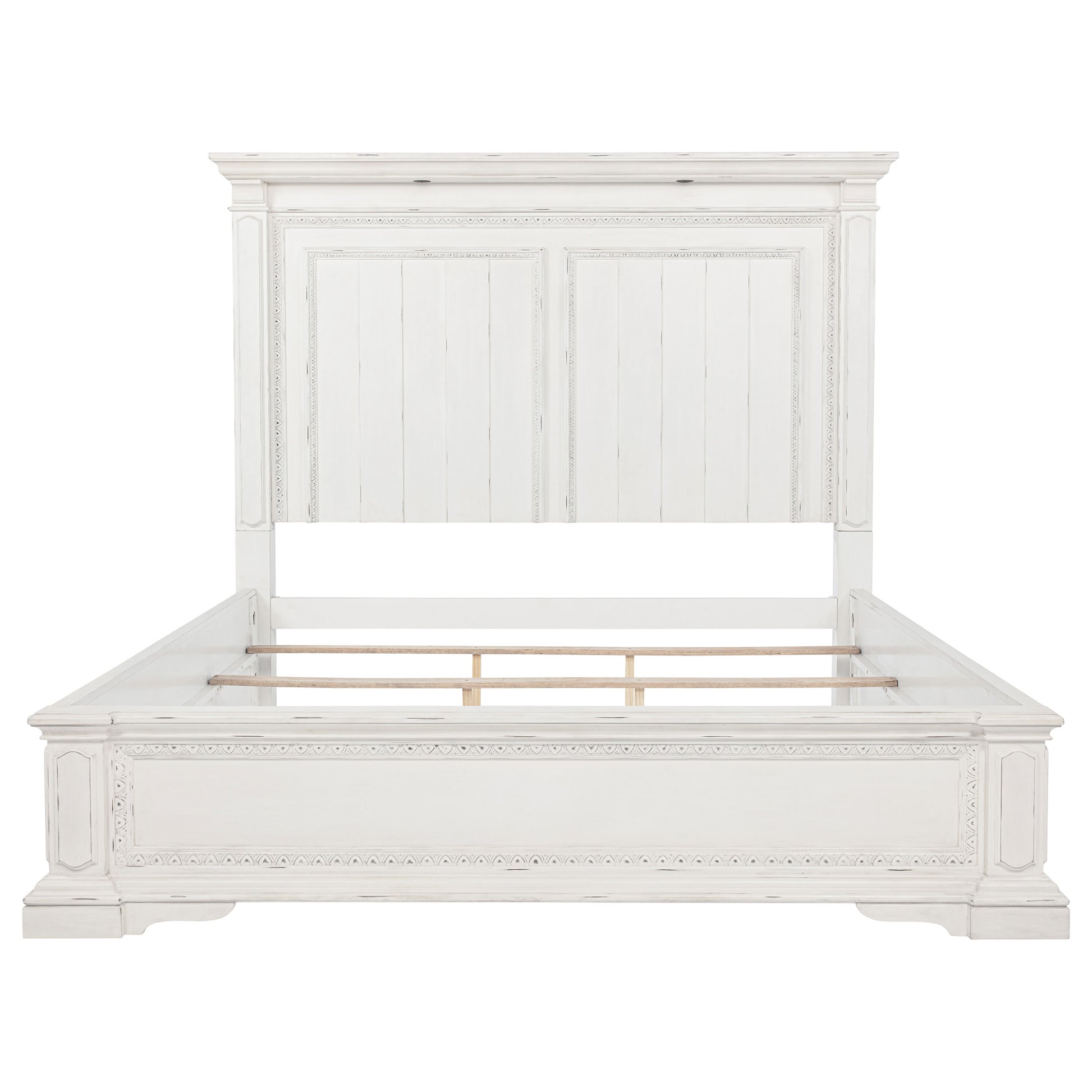 McKinney Queen LED Light Panel Bed Vintage White