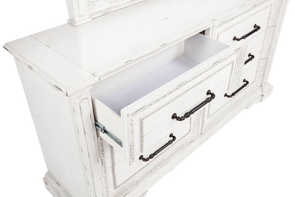 McKinney 6-drawer Bedroom Dresser with Mirror Vintage White