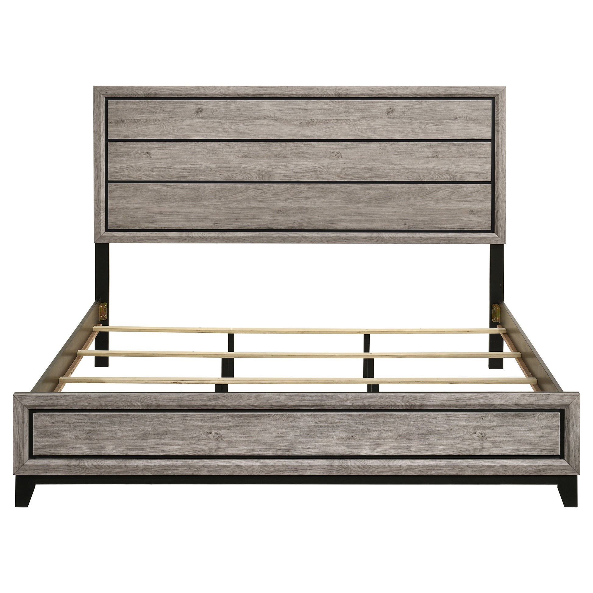 Valen Wood Eastern King Panel Bed Light Taupe