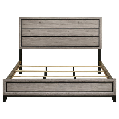 Valen Wood Eastern King Panel Bed Light Taupe