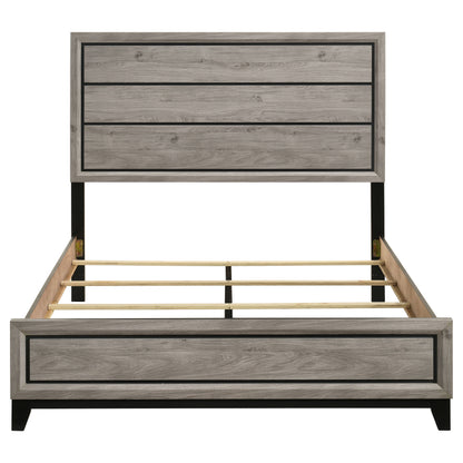 Valen Wood Queen Panel Bed Light Taupe