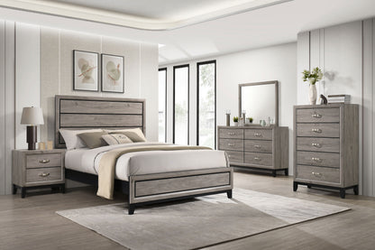 Valen Wood Queen Panel Bed Light Taupe