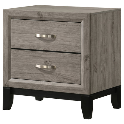 Valen 2-drawer Nightstand Bedside Table Light Taupe