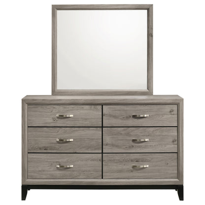 Valen 6-drawer Bedroom Dresser and Mirror Light Taupe