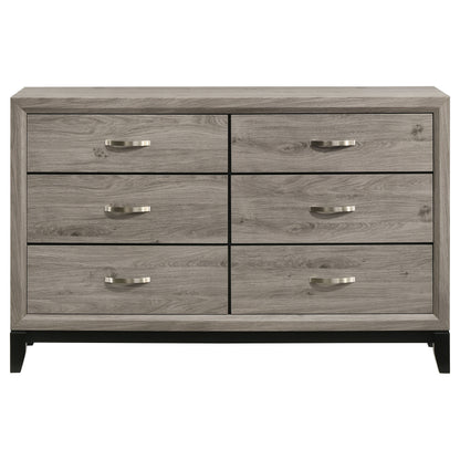Valen 6-drawer Bedroom Dresser Cabinet Light Taupe