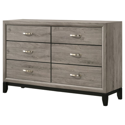 Valen 6-drawer Bedroom Dresser Cabinet Light Taupe