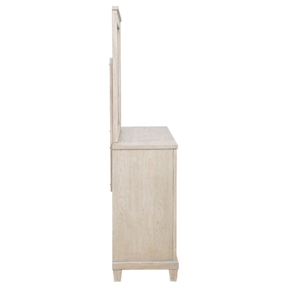 Pembroke 6-drawer Bedroom Dresser with Mirror Washed Oak