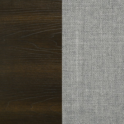 Atlas 63-inch California King Upholstered Panel Bed Grey and Dark Oak