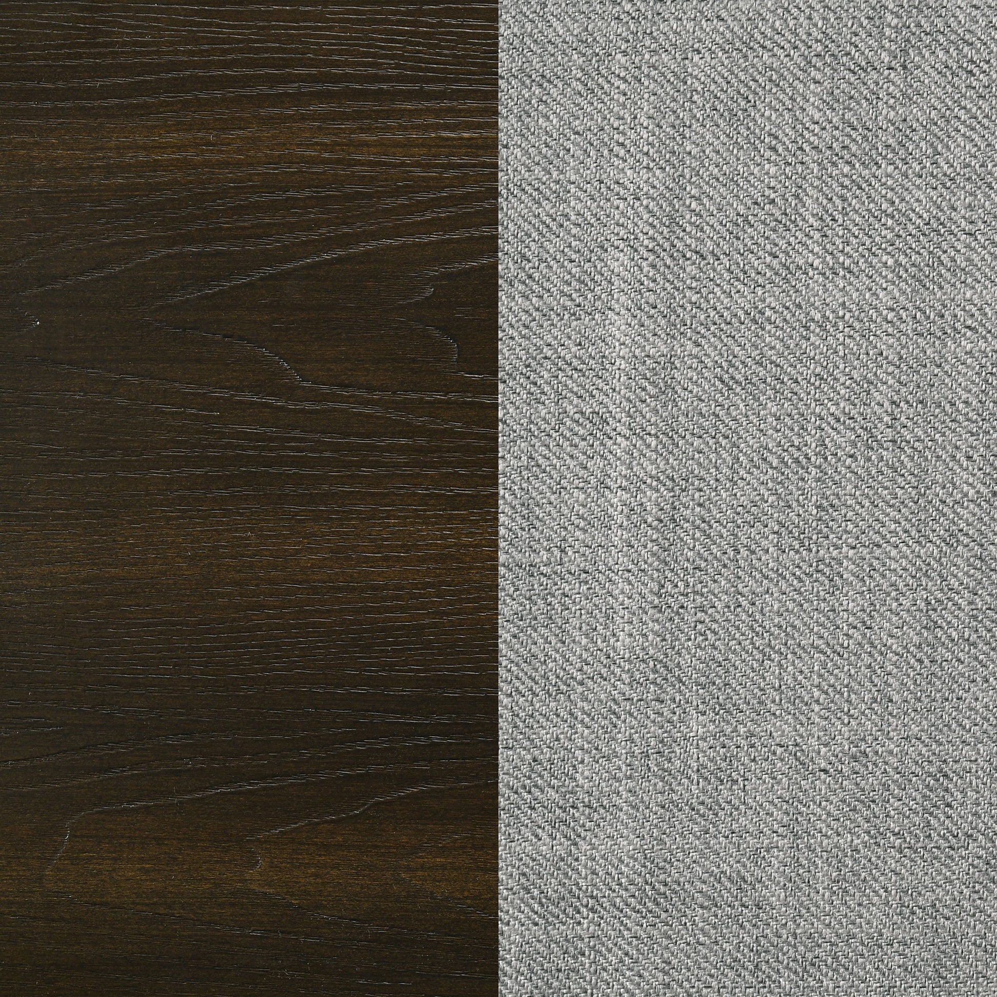 Atlas 64-inch Queen Upholstered Panel Bed Grey and Dark Oak
