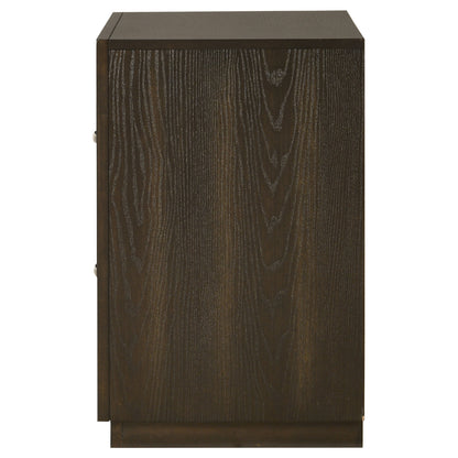 Atlas 2-drawer Bedroom Nightstand Bedside Table Dark Oak
