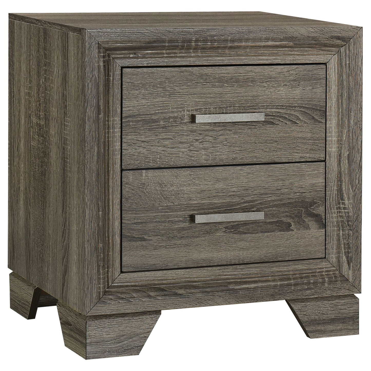 Funston - 2 Drawer Nightstand - Brown Oak - The Sleep Loft - Online Mattress Showroom NYC