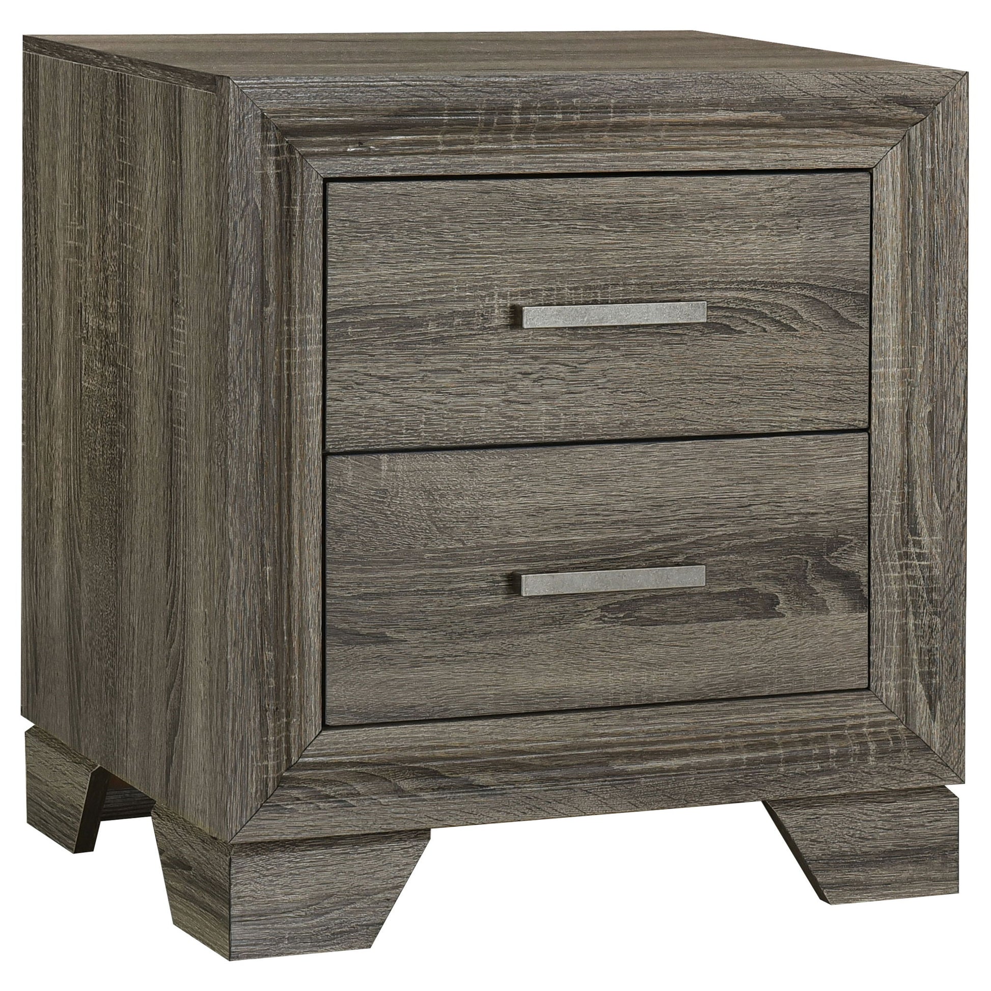 Funston - 2 Drawer Nightstand - Brown Oak - The Sleep Loft - Online Mattress Showroom NYC