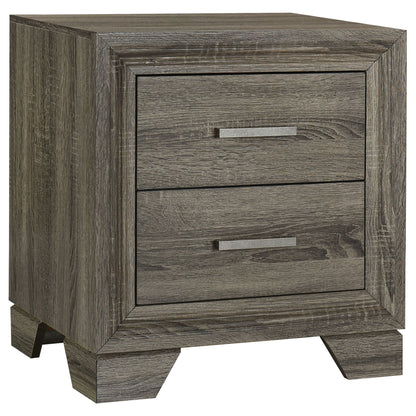 Funston - 2 Drawer Nightstand - Brown Oak - The Sleep Loft - Online Mattress Showroom NYC