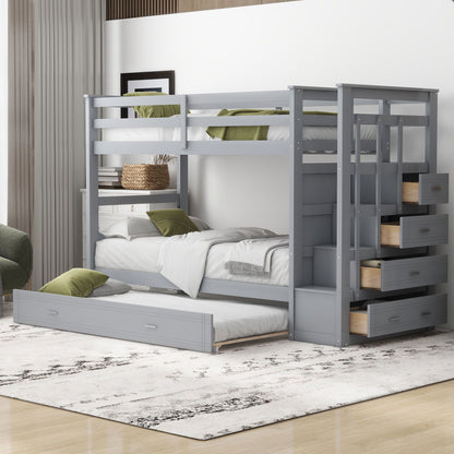 Bunk Bed With Trundle And Staircase - The Sleep Loft - Online Mattress Showroom NYC