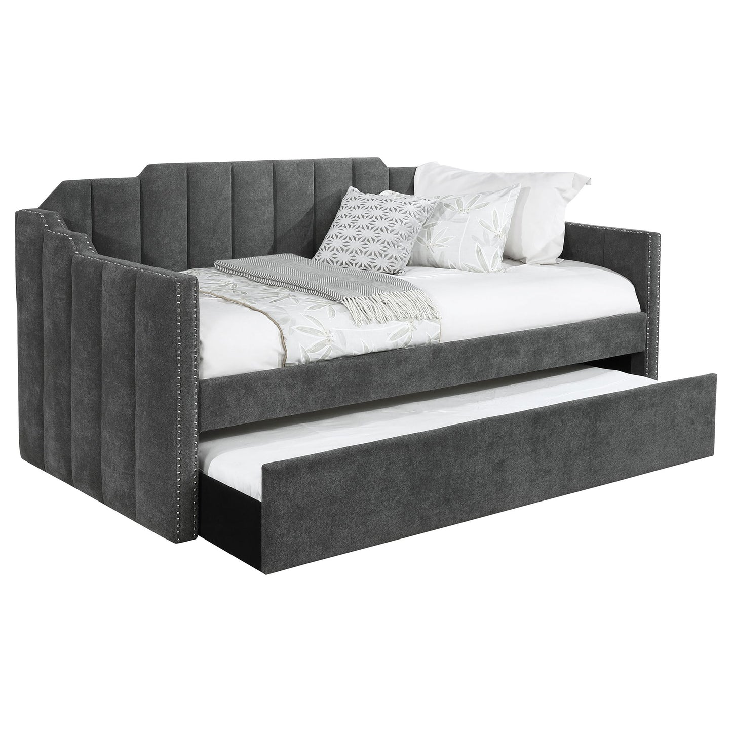 Pressley - Twin Daybed With Trundle - Charcoal - The Sleep Loft - Online Mattress Showroom NYC