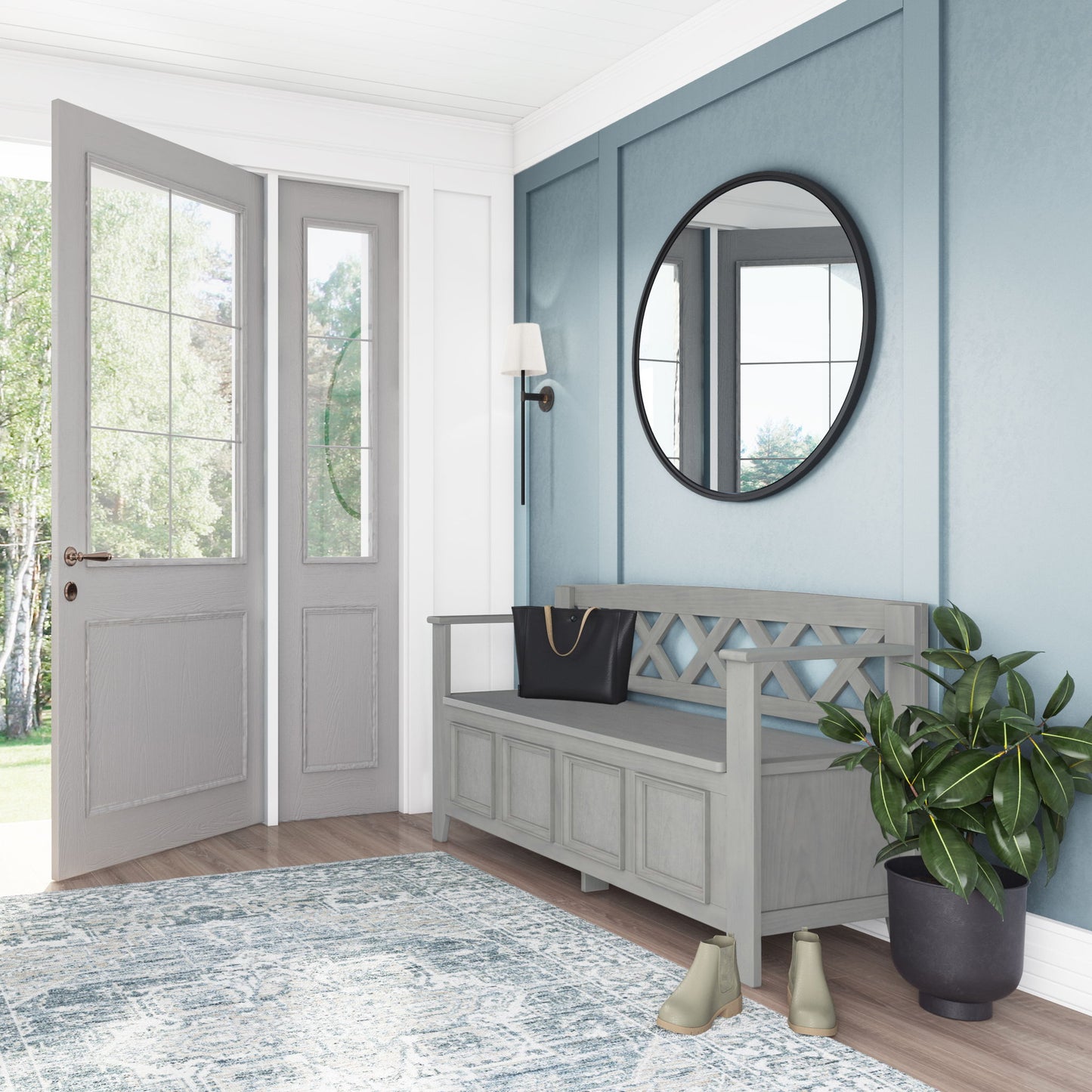 Amherst - Handcrafted Entryway Storage Bench - The Sleep Loft - Online Mattress Showroom NYC