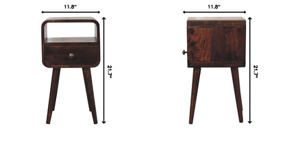 Mini Curve Open Bedside Nightstand - The Sleep Loft - Online Mattress Showroom NYC