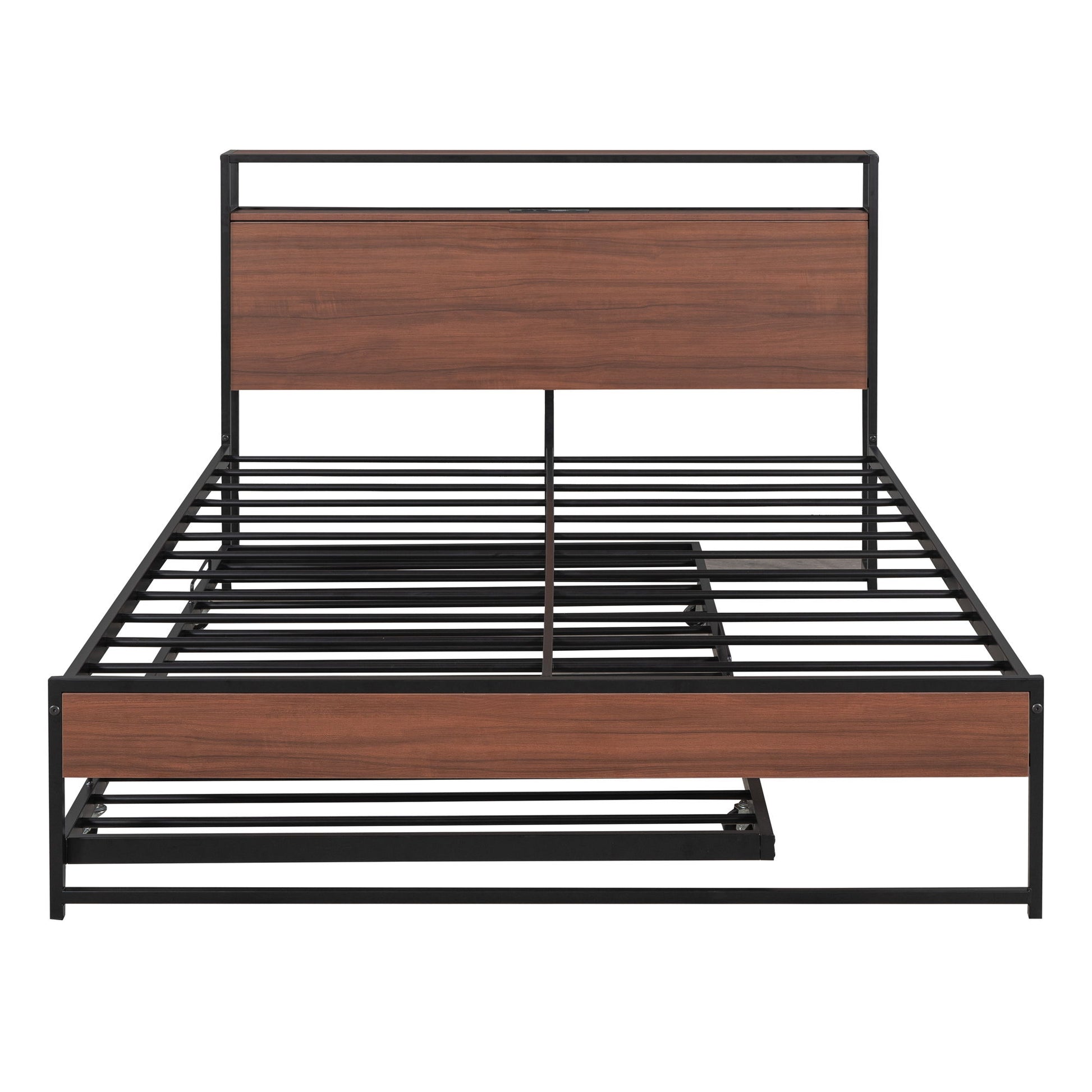 Platform Bed Frame With Trundle, USB Ports And Slat Support, No Box Spring Needed - The Sleep Loft - Online Mattress Showroom NYC