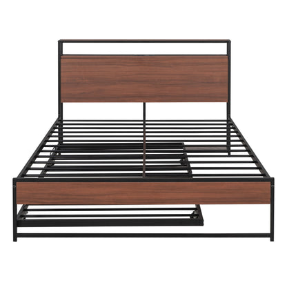 Platform Bed Frame With Trundle, USB Ports And Slat Support, No Box Spring Needed - The Sleep Loft - Online Mattress Showroom NYC