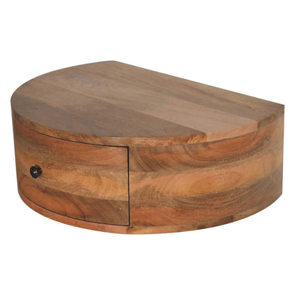 Large Wall Mounted Rounded Bedside Table - Beige - The Sleep Loft - Online Mattress Showroom NYC