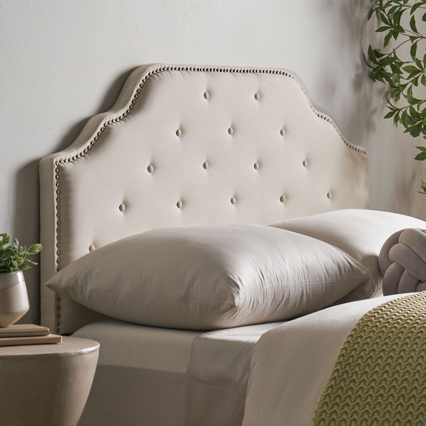 Charismatic - Size Headboard With Button Tufting And Nailhead Trim - The Sleep Loft - Online Mattress Showroom NYC