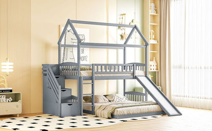 House Bunk Bed With Slide - The Sleep Loft - Online Mattress Showroom NYC