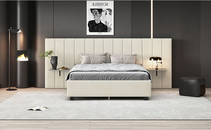 Upholstered Platform Bed With Big Headboard - The Sleep Loft - Online Mattress Showroom NYC